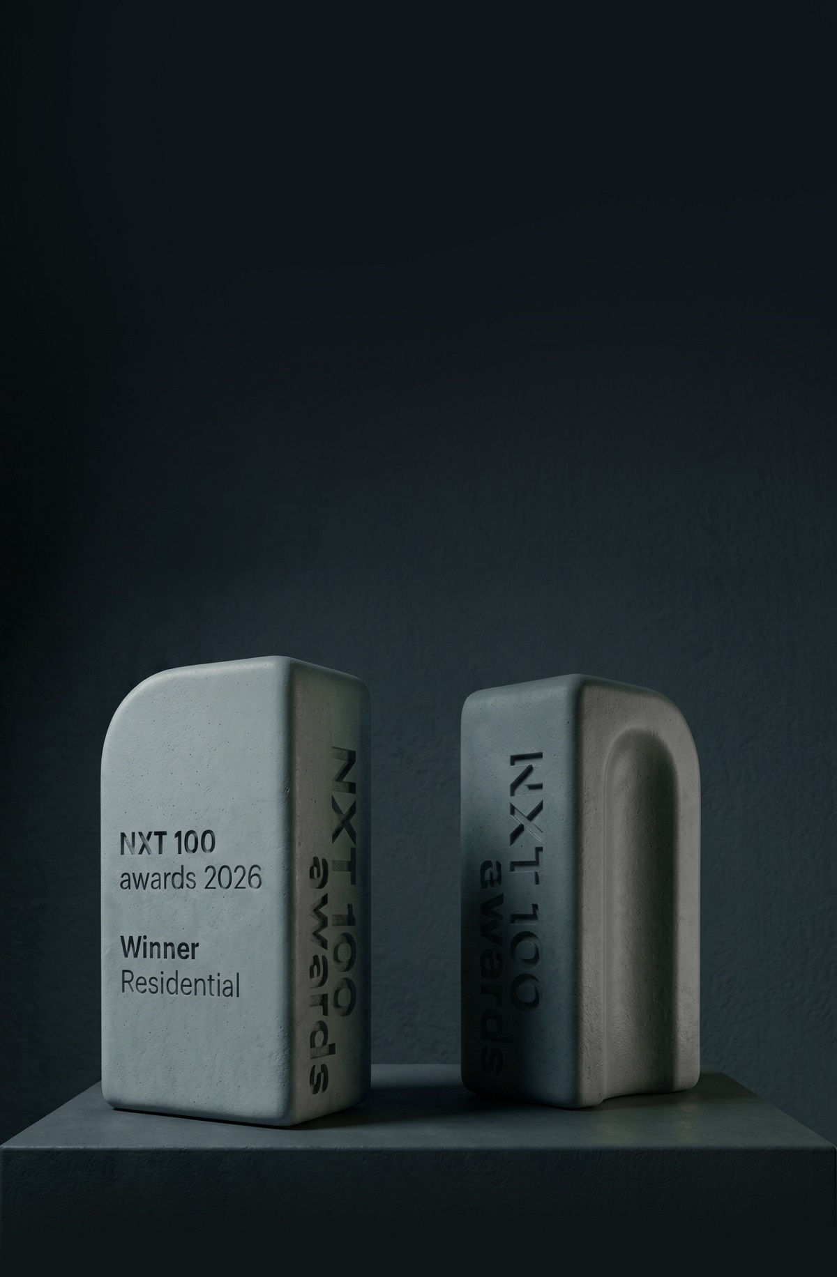 NXT 100 award trophies