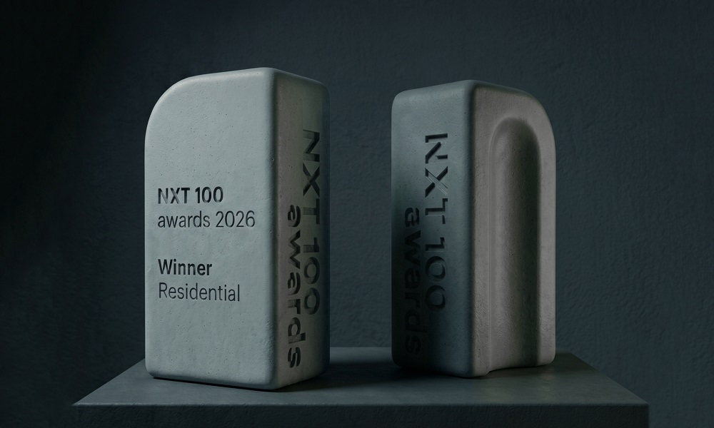 Three concrete trophies